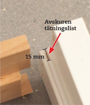 Ljudisolera dörr: Ta bort lite av tätningslisten Ljudisolera dörr: Ta bort lite av tätningslisten